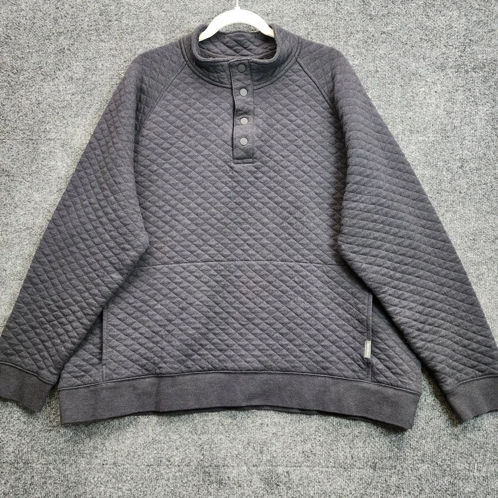 Eddie Bauer Mens XXL Quilted Snap Neck Pullover Sweater Gorpcore Outdoor Winter